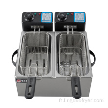 Équipement de cuisine de restauration 4l Fryer électrique double cylindre avec paniers